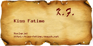 Kiss Fatime névjegykártya